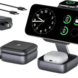 3-in-1 Foldable Magnetic Wireless Charging Station for iPhone Apple Watch