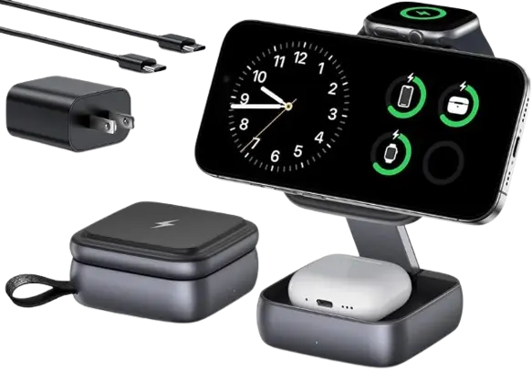 3-in-1 Foldable Magnetic Wireless Charging Station for iPhone Apple Watch